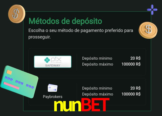 O cassino nunbet oferece uma grande variedade de métodos de pagamento